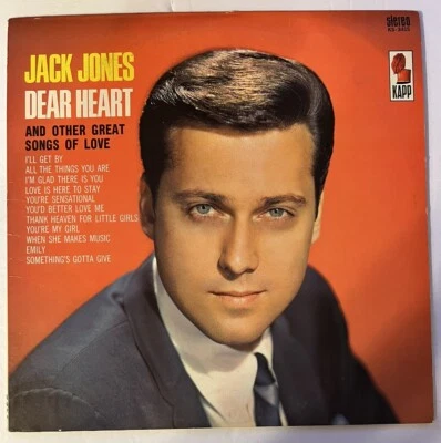 Jack Jones "Dear Heart" 33 1/3 RPM LP Stereo Kapp Records KS-3415 1965 - Image 1 of 4