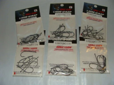 Eagle Claw Lazer Sharp Sproat Worm Hook-Size-1/0 - 6 packages, 8 per package - Image 1 of 4