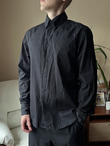 Camicia couture jeans vintage Versace abito manica lunga monogramma nero uomo taglia L