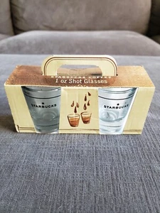 RARE!! Starbucks Espresso Shot Glasses 1 oz Coffee SHOT GLASS SET NEW - 2006 - Picture 1 of 6