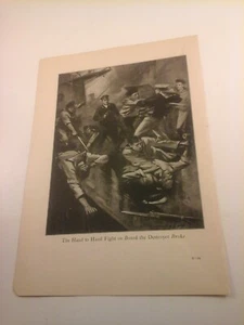 Vintage 1920 PRINT of WWI Events People HAND TO HAND FIGHT ON BOARD DESTROYER BROKEN - Bild 1 von 1