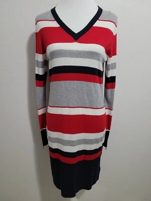 Vestido Suéter Para Mujer MICHAEL KORS Manga Larga Cuello en V Multicolor Rayas. Talla S Foto 1 de 4