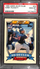1989 AMES 20/20 CLUB #24 KIRBY PUCKETT PSA 10 14174074
