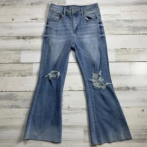 Risen Los Angeles Jeans Damen 5/27 Flare Distressed Jeans Blue Denim - 019 - Bild 1 von 7