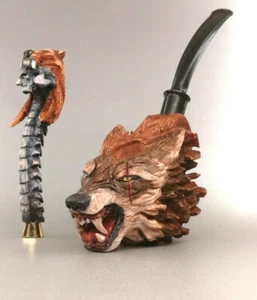 Personalisiertes Wolfsbriarrohr mit Manipulation, Wolfspfeife aus Briarholz - Bild 1 von 12