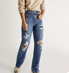 We The Free CRVY Straight Shooter Jean Distressed Frayed Hem Size 34 - Picture 1 of 8