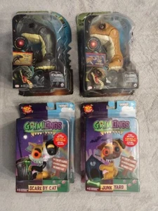SET OF FOUR FINGERLINGS GRIMLINGS BY WOWWEE NIB - Green & Brown Snakes, Cat, Dog - Picture 1 of 6