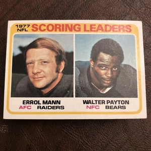 1977 TOPPS 1976 SCORING LEADERS WALTER PAYTON ERROLL MANN #334 FOOTBALL CARD - Picture 1 of 2