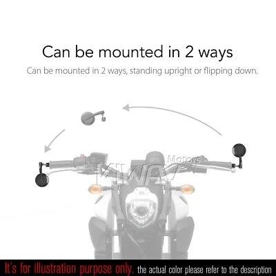 Extremo de barra espejo izquierdo x1 redondo rojo para Moto Guzzi V7 III Racer roscado OEM barra Foto 1 de 4
