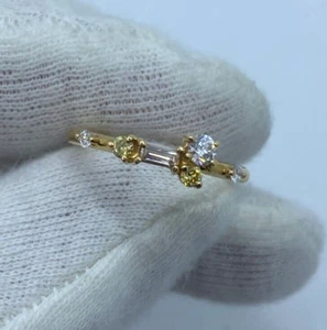 Parade Design 18k Gelbgold weißer und ausgefallener farbiger 0,45tdw Diamant Ring - Bild 1 von 5