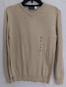 Children's Place Boy Straw Beige Cotton Long Sleeve V-Neck Sweater XXL-16 - Picture 1 of 13