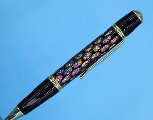 Bolígrafo Gatsby Grande hecho a mano, acabado dorado, titanio Burl dicrolam #6 - Imagen 1 de 13