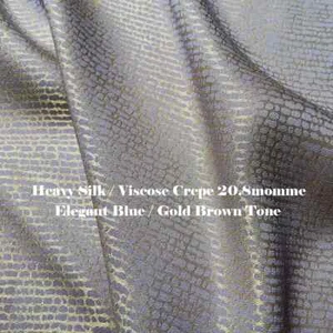 45'' Wide By Yard Heavy Silk Crepe Fabric Geometric Silk Viscose Material Gown - Picture 1 of 6