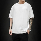 Summer Men's T Shirt Casual Solid Short Sleeve T Shirt Oversized Hip-Hop Top