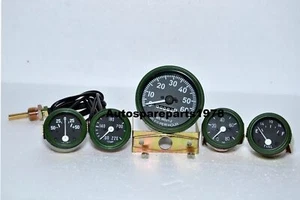 Willys MB Jeep Ford GPW Gauges Kit - Speedometer+Temp+Oil+Fuel+Ampere ( Green ) - Picture 1 of 3