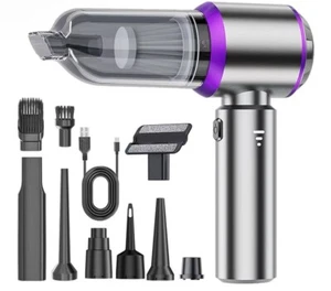 Portable Car Vacuum Cordless Rechargeable Mini Vacuum Cleaner 4-in-1 Compressed - Picture 1 of 7