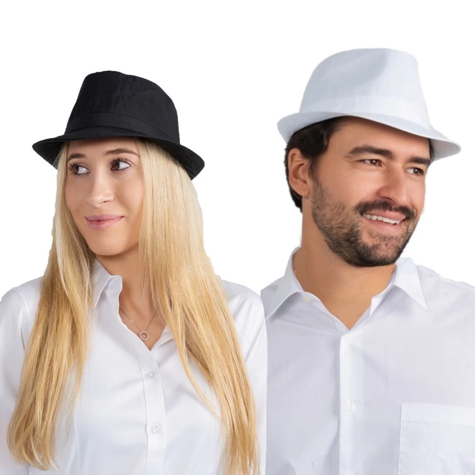 Sombrero Dress Up America Fedora - Fedora negro/blanco para hombre y mujer Foto 1 de 1