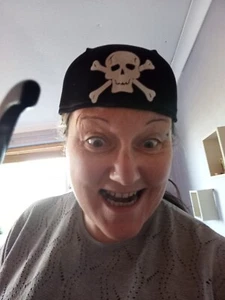 Unisex Round Pirate skull Hat headscarf Halloween New Year fancy dress one size - Picture 1 of 12