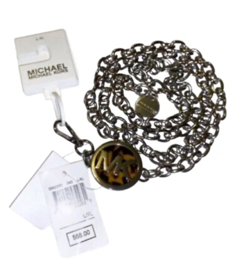 NWT Michael Kors Silver Tone Metal Chain Link Belt Size L/XL New Leopard New - Image 1 of 4