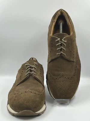 Charles Tyrwhitt Hombre Punta de Ala Derby Entrenadores Taupe/Tostado Gamuza EE. UU. Talla 11 M Foto 1 de 4