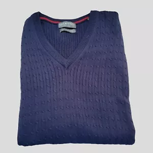 Gilet uomo Lyle and Scott Scotland 100% cotone pettinato in blu navy XL T25 - Foto 1 di 6