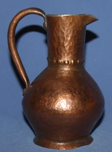 VINTAGE HAND MADE WROUGHT COPPER PITCHER JUG - Picture 1 of 12