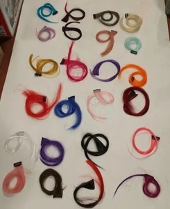 24 Pezzi Di Extension Capelli Clip In Multicolore Evidenziatori Usati Potrebbe Servere  - Foto 1 di 8