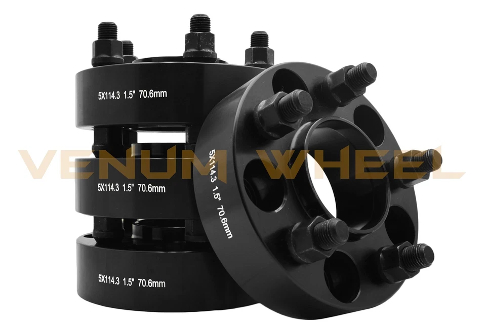 4 adaptadores centrados en el buje Ford Mustang 2015 2016 2017 5x4,5" (5x114,3) de 1,5" de grosor Foto 1 de 1