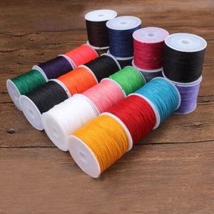 0.45/0.5/0.6mm Round Waxed Thread Polyester Cord Leather Craft Sewing Bracelets - Picture 1 of 30