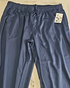 Athletic Pants Mens Size XL Blue Lightweight Workout Elastic Waist Drawstring - Picture 1 of 9