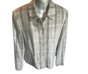 Gerry Weber Ladies Jacket - Size 12 - Collar - button up - checked - Picture 1 of 3