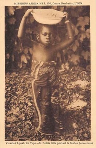 TOGO - Niña que lleva el foutou (comida) - Publ. 6 misiones africanas - Imagen 1 de 2