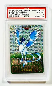 Pokémon Giapponese Bandai Articuno Prisma Carddass Vending Psa 10 1996 Verde - Foto 1 di 1