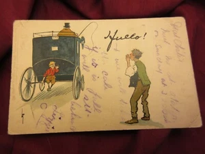 Entrenador de escena Raphael Tuck & Co "escribir tarjeta" 1909 Shipley cancelar #2580 - Imagen 1 de 2