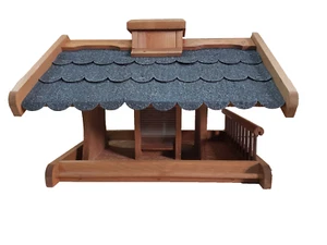 XXL Vogelfutterhaus Blockhaus Vogelhaus Vogelvilla Groß Holz Futtersilo - Bild 1 von 10