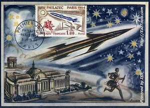 FRANCE PREMIER JOUR PHILATEC SUR CARTE MAXIMUM DU 05/06/1964 - Picture 1 of 2