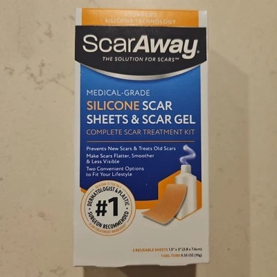 ScarAway Scar Treatment Kit 2 Silicone Scar Sheets Exp 2027+  - Image 1 of 4