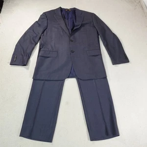 Hickey Freeman Suit Mens 42 R Blue Larrimor's Ermenegildo Zegna Pants 34x29 USA - Picture 1 of 24
