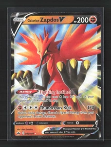 Pokemon S5a: Peerless Fighters #037/070 Galarian Zapdos V - Imagen 1 de 2