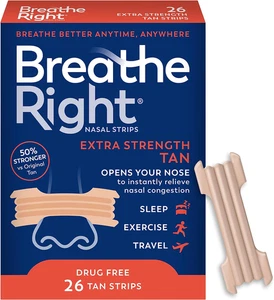 Tiras nasales Breathe Right bronceado extra fuerte dejar de roncar paquete de 1, 26 piezas - Imagen 1 de 1