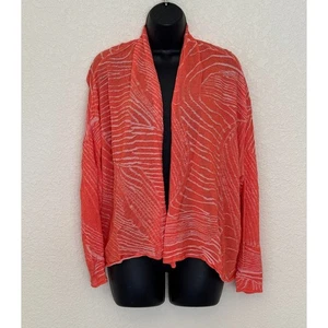 LAFAYETTE 148 New York Ribbed Textured Knit Cardi Sweater Top Size Medium - Picture 1 of 16