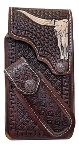 Étui de téléphone en cuir véritable Vaquero Charro étui ceinture fait main au Mexique - Photo 1 sur 5