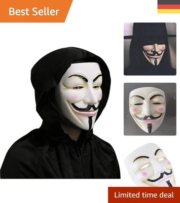 V für Vendetta Maske - Gruselige Gesichtsmaske für Festlichkeiten und Kostüme - Bild 1 von 4