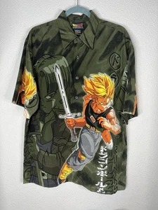 DRAGON BALL Z TRUNKS CAMICIA CON BOTTONI VINTAGE Y2K 2001 M Medium, ESTREMAMENTE RARA - Foto 1 di 5