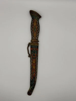 COUPE-PAPIER BYZANTIN RARE EMAIL LAITON CLOISONNEE RUSSIE FIN XIX TBE EN - Photo 1/4