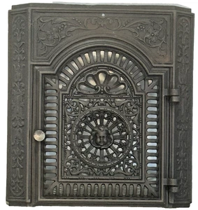 Wunderschöne Antike Ofentür - Gusseisen - Jugendstil - Gründerzeit- Deko - Bild 1 von 19