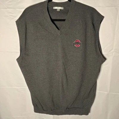 Cutter & Buck Ohio State Buckeyes V-Neck Sweater Vest Men's Embroidered Logo - Image 1 of 4