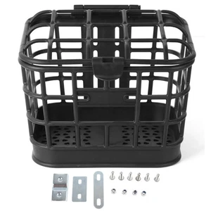 Bike Front Basket Large Capacity Anti Extrusion Black PC Material Detachable - Picture 1 of 7