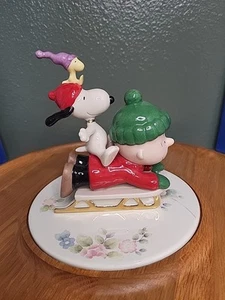 Lenox Peanuts Snoopy's Sledding Adventure Figur *BESCHREIBUNG LESEN* - Bild 1 von 7