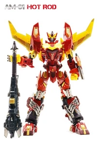 AM-01 HOT ROD Rodimus Prime Alloy Model Toys Action Figure Collection New - Picture 1 of 8